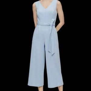Calvin Klein Blue and White Gingham Jumpsuit